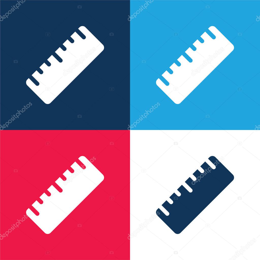 Big Ruler blue and red four color minimal icon set