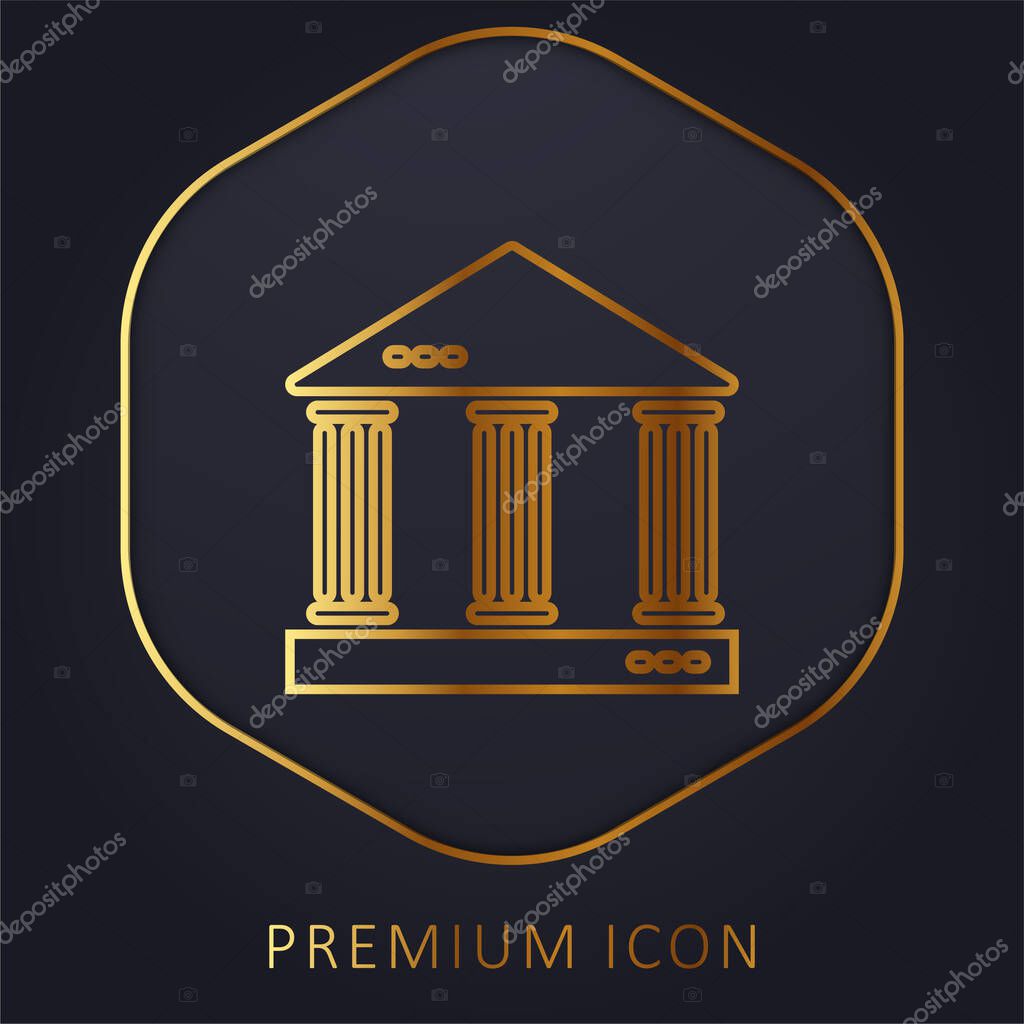 Bank golden line premium logo or icon