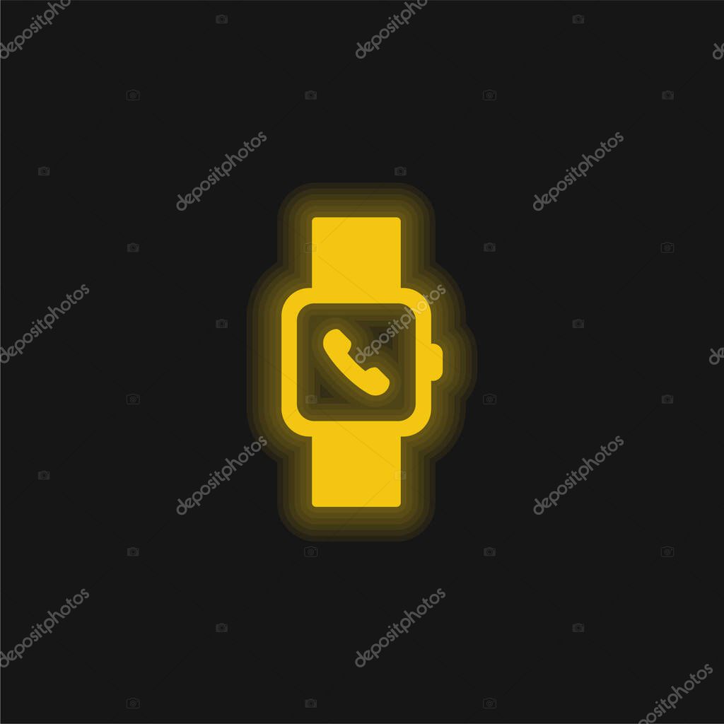 Apple Watch yellow glowing neon icon