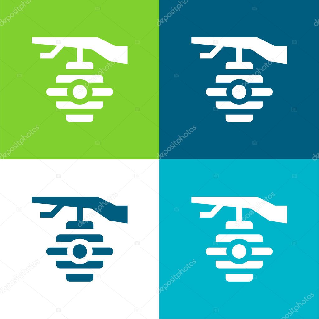 Beehive Flat four color minimal icon set