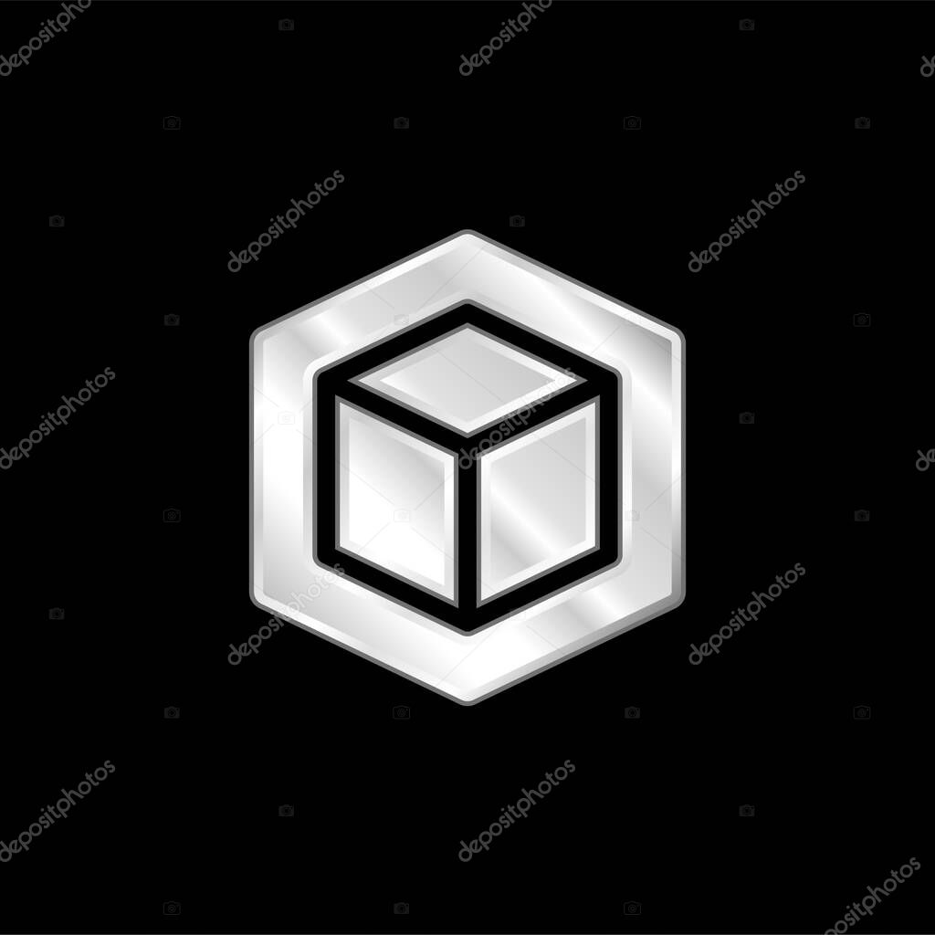 3d silver plated metallic icon