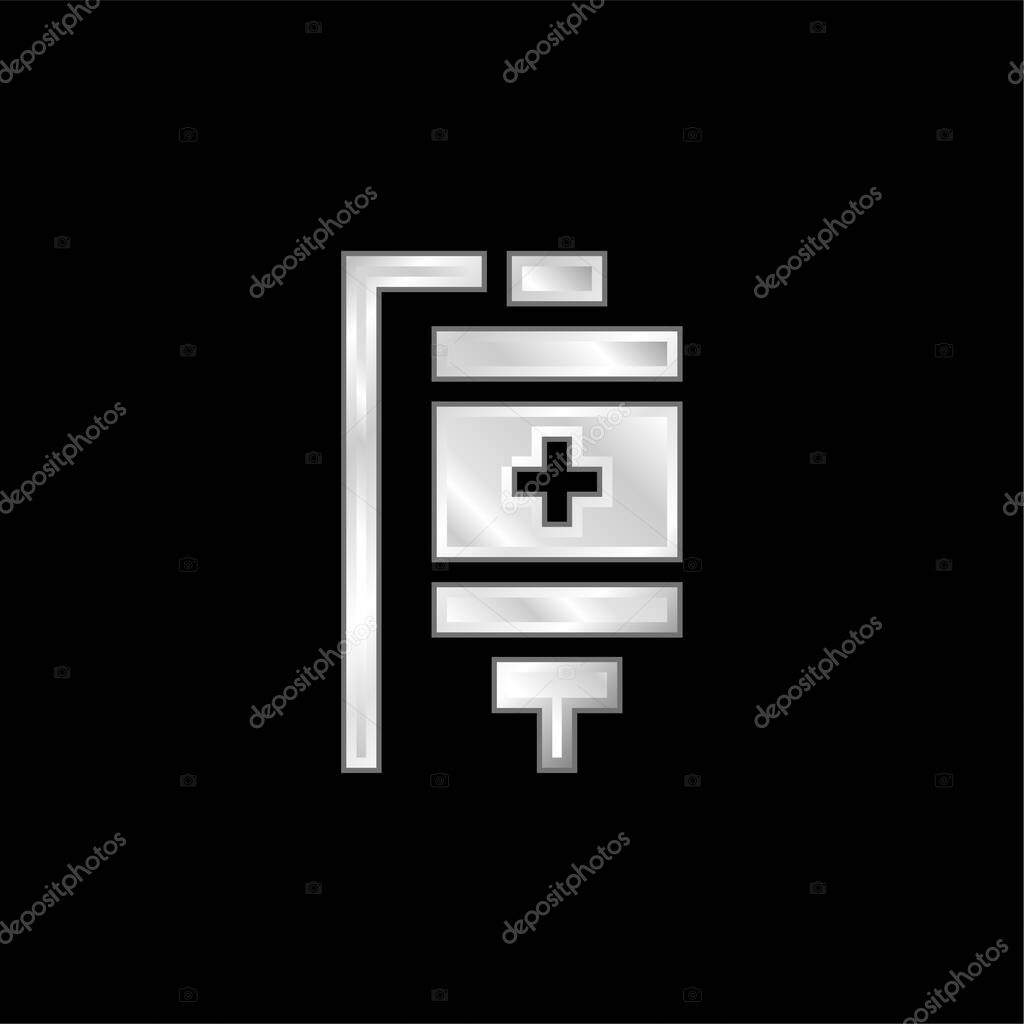Blood Bag silver plated metallic icon