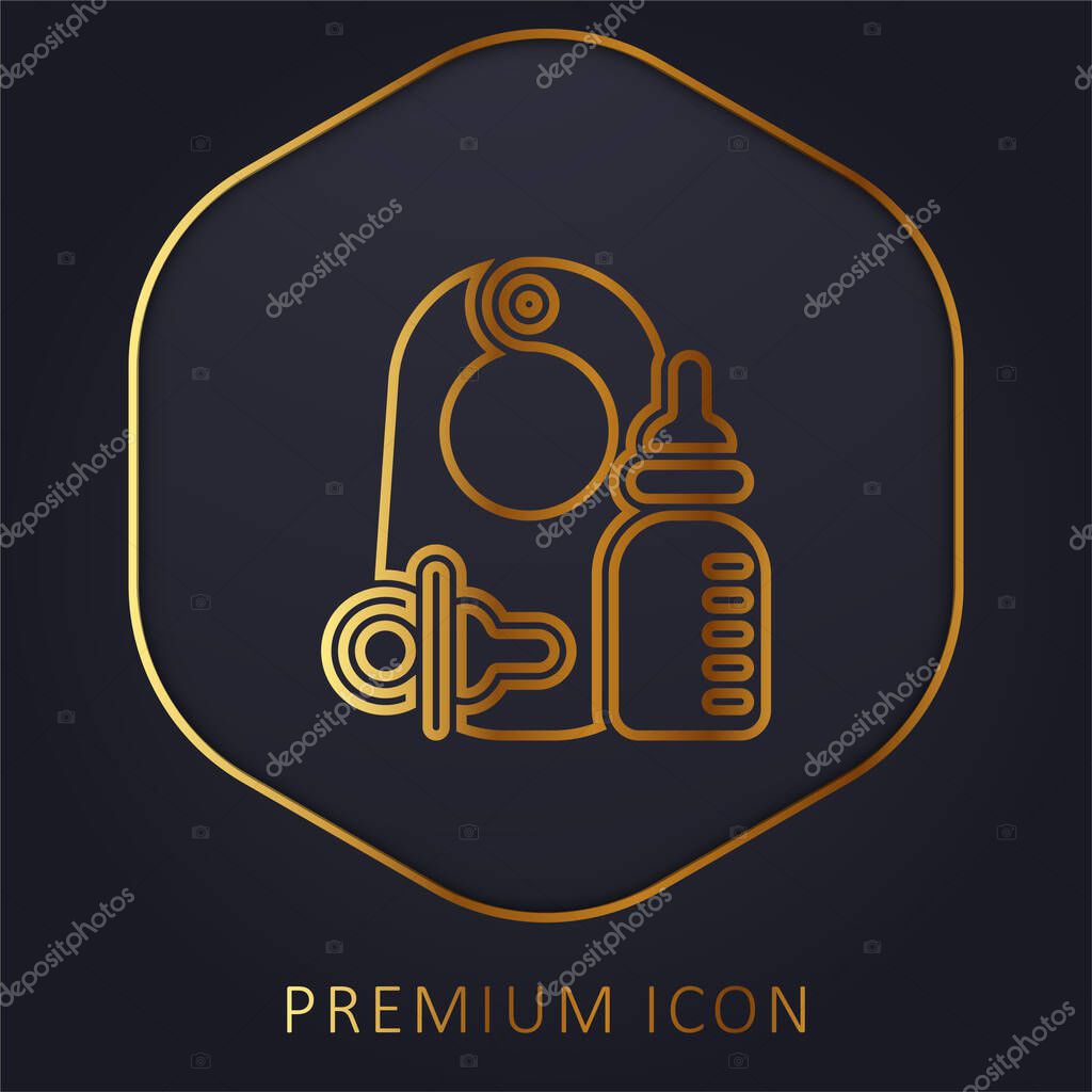 Baby Products golden line premium logo or icon