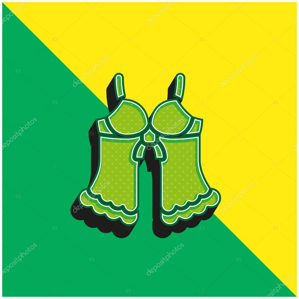 Babydoll Green and yellow modern 3d vector icon logo