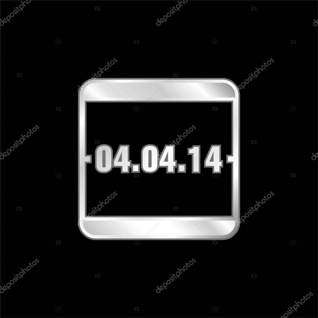 April 4 Of 2014 Event Calendar Page silver plated metallic icon