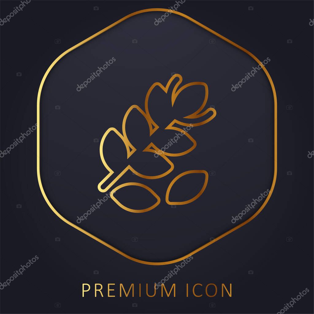 Branch golden line premium logo or icon