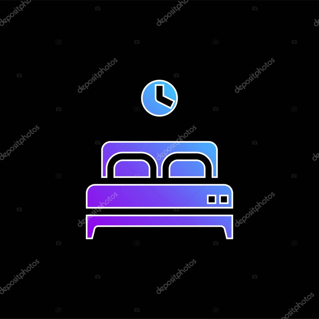 Bed blue gradient vector icon