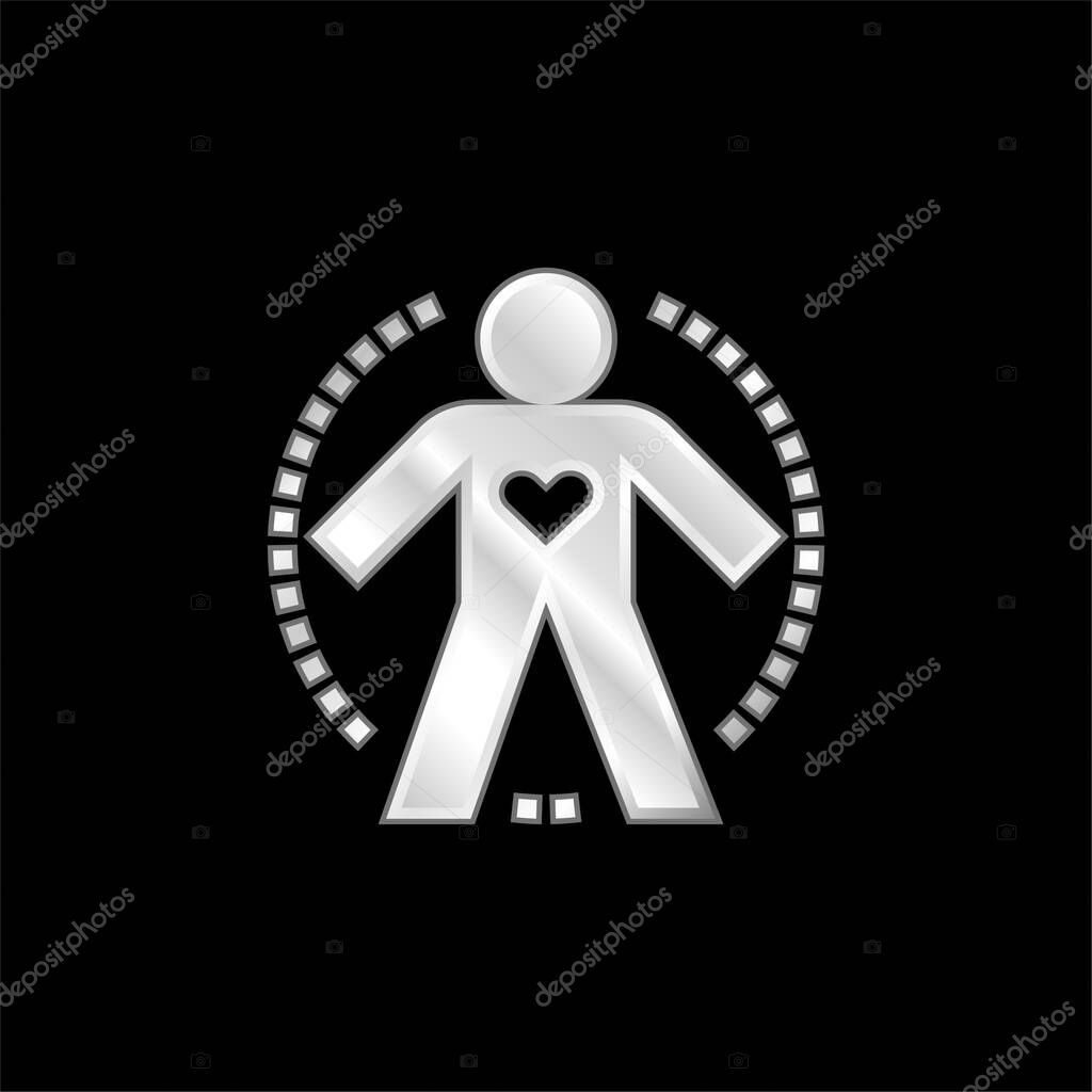 Body silver plated metallic icon