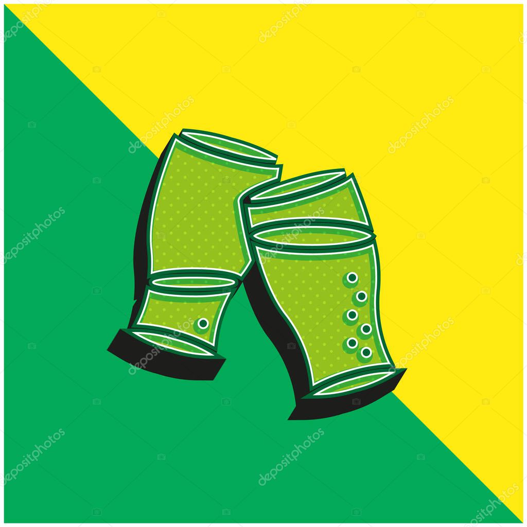 Beer Green and yellow modern 3d vector icon logo
