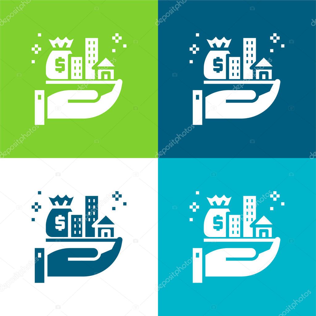 Assets Flat four color minimal icon set