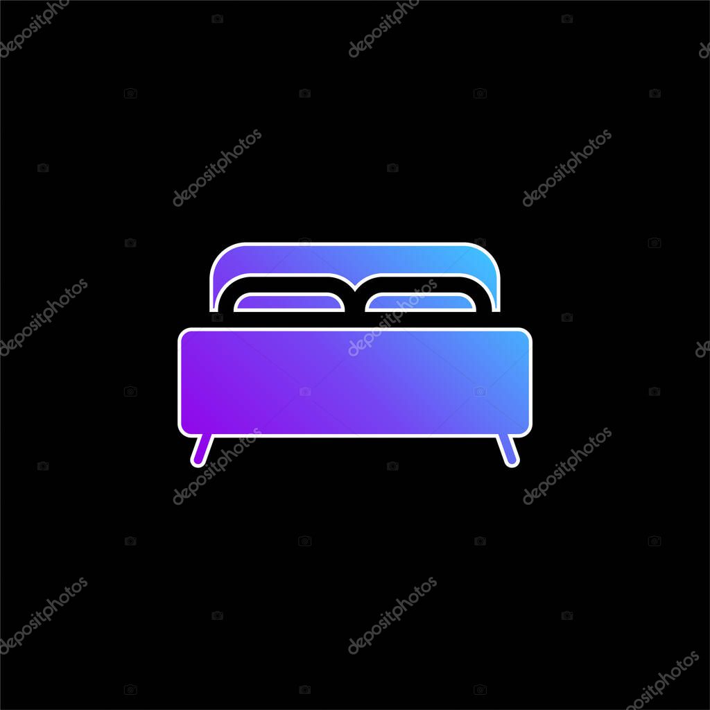 Bed blue gradient vector icon