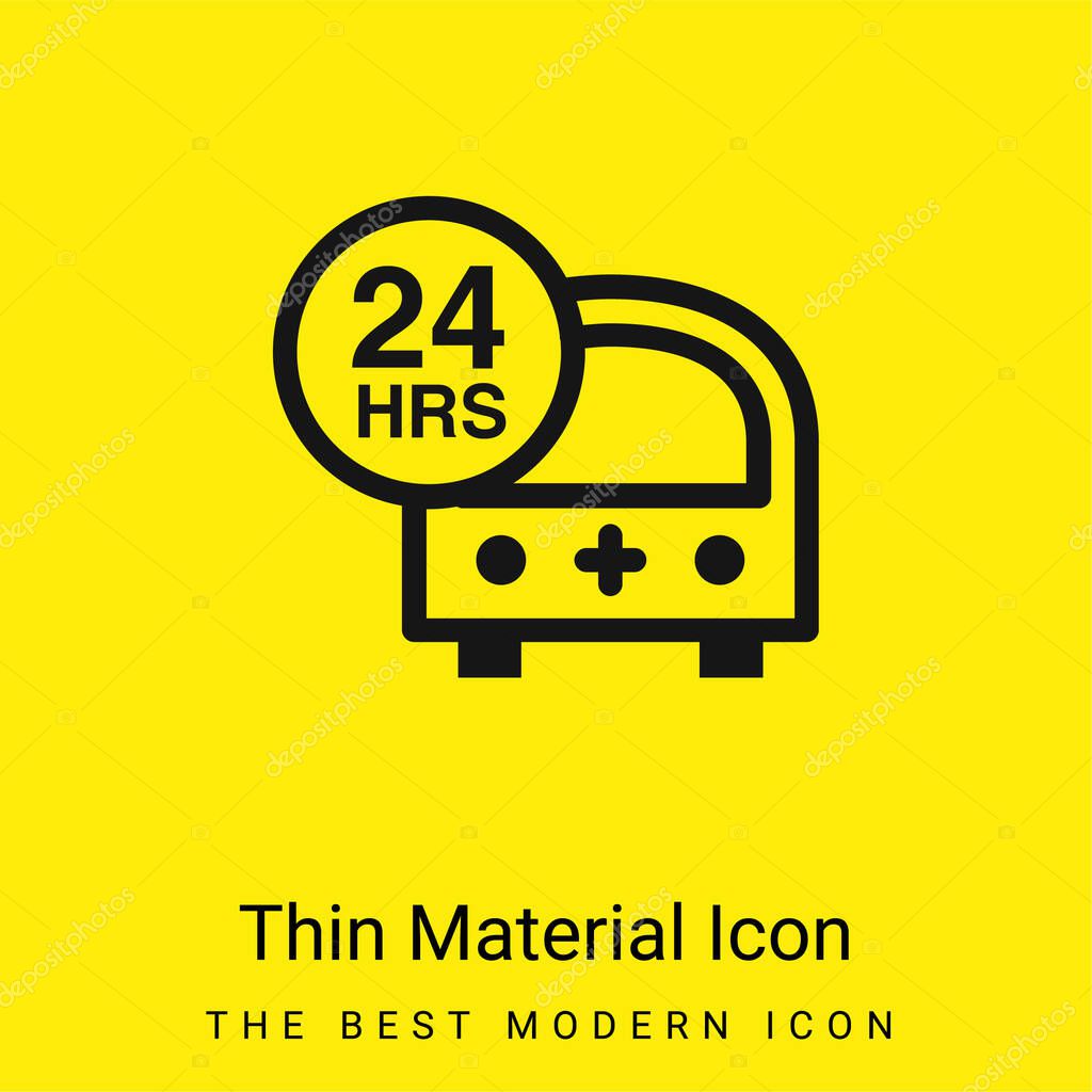 24 Hours Emergency Ambulance minimal bright yellow material icon