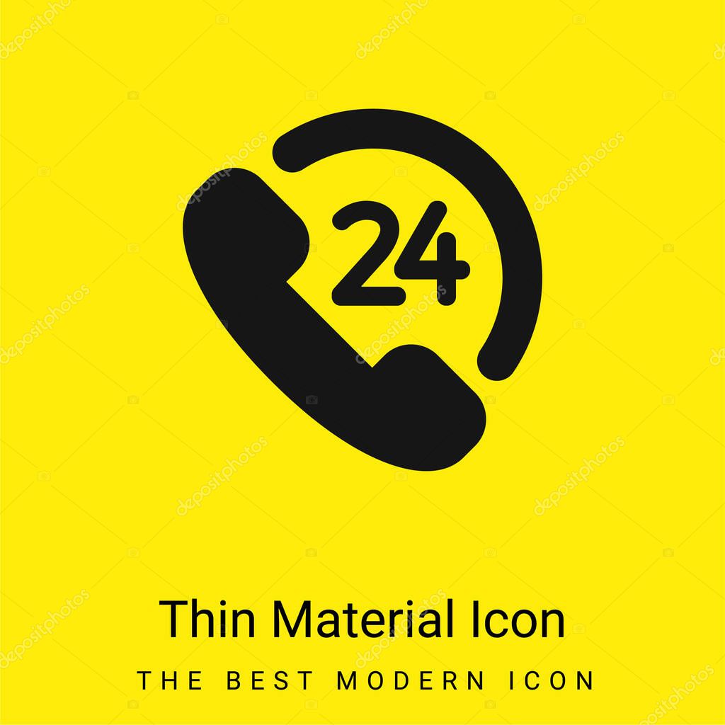 24 Hours Client Service minimal bright yellow material icon