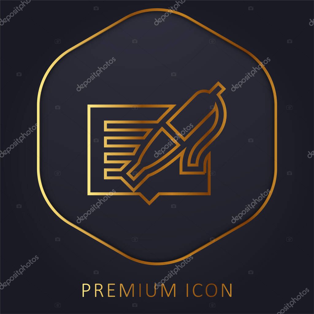 Blog golden line premium logo or icon