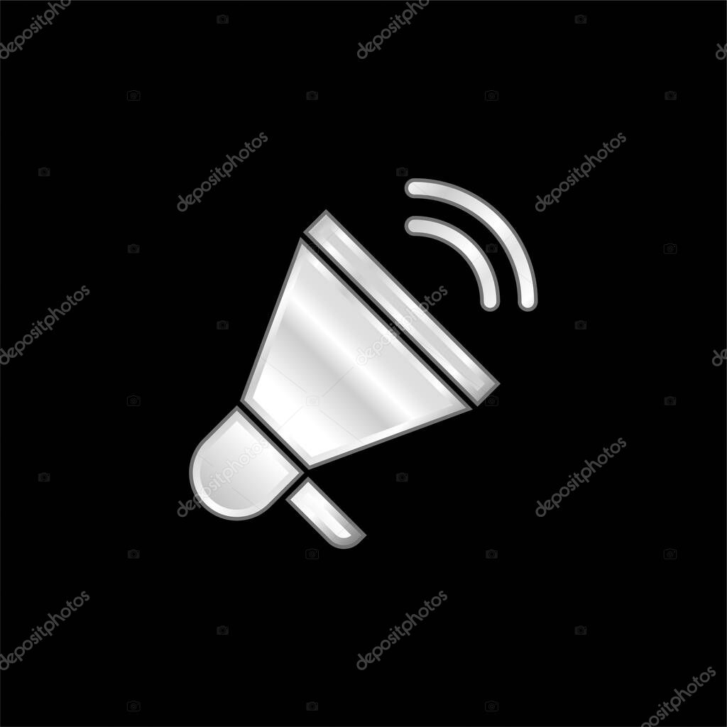 Advertising silver plated metallic icon