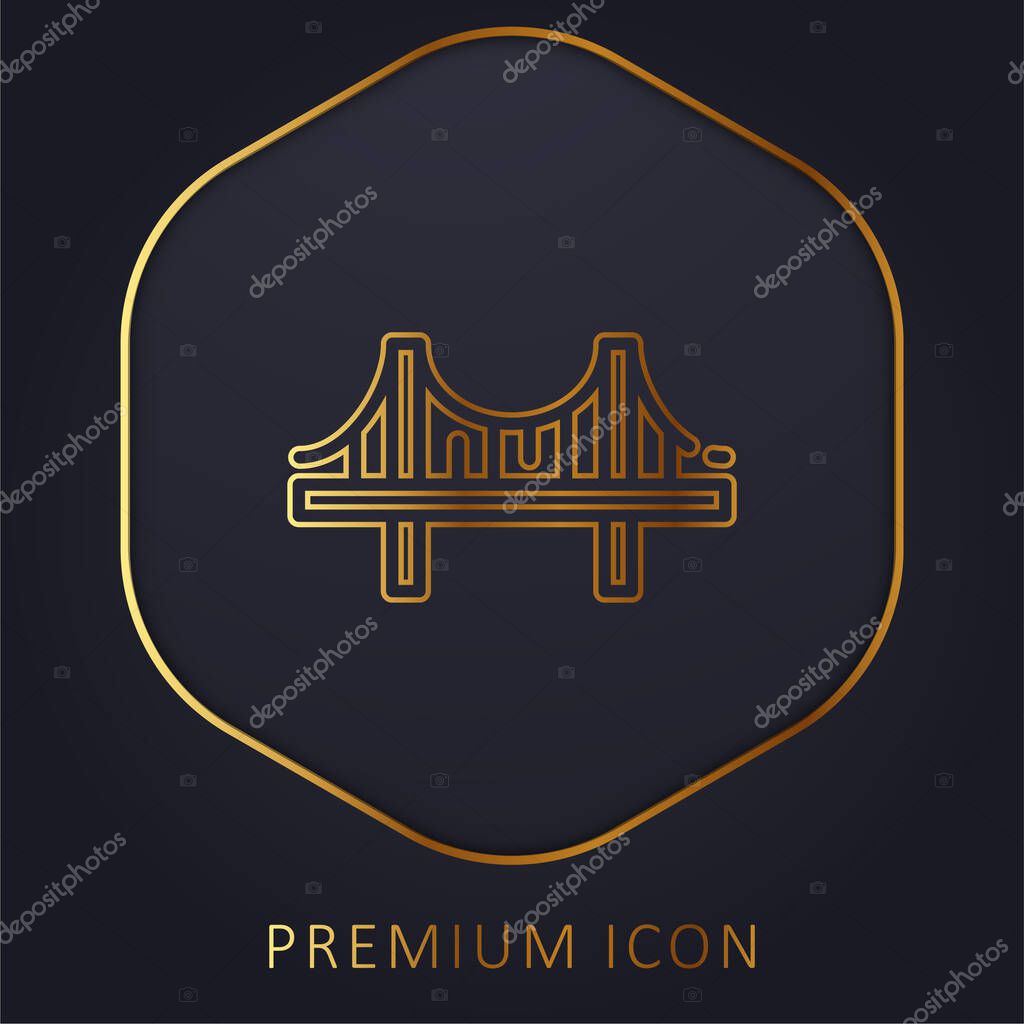Bridge golden line premium logo or icon