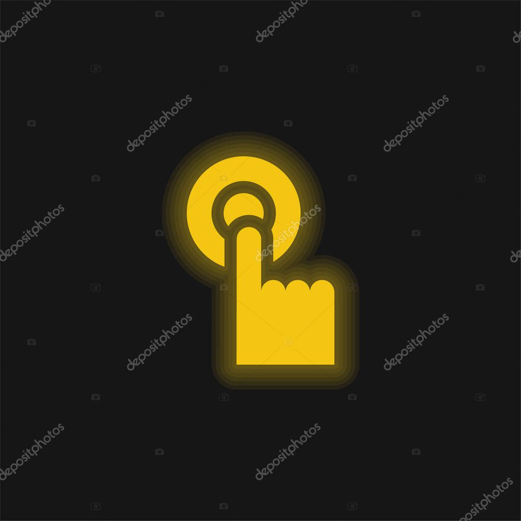 Alarm yellow glowing neon icon