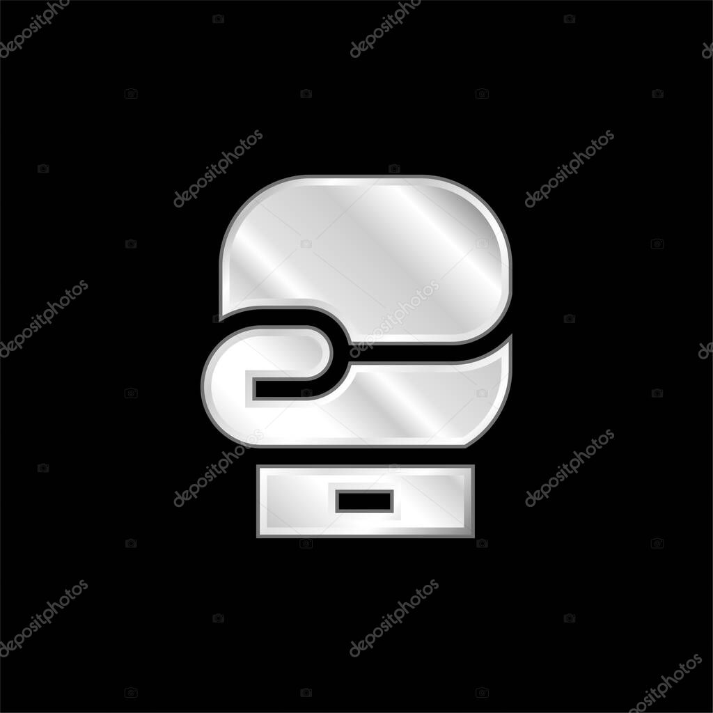 Boxing silver plated metallic icon
