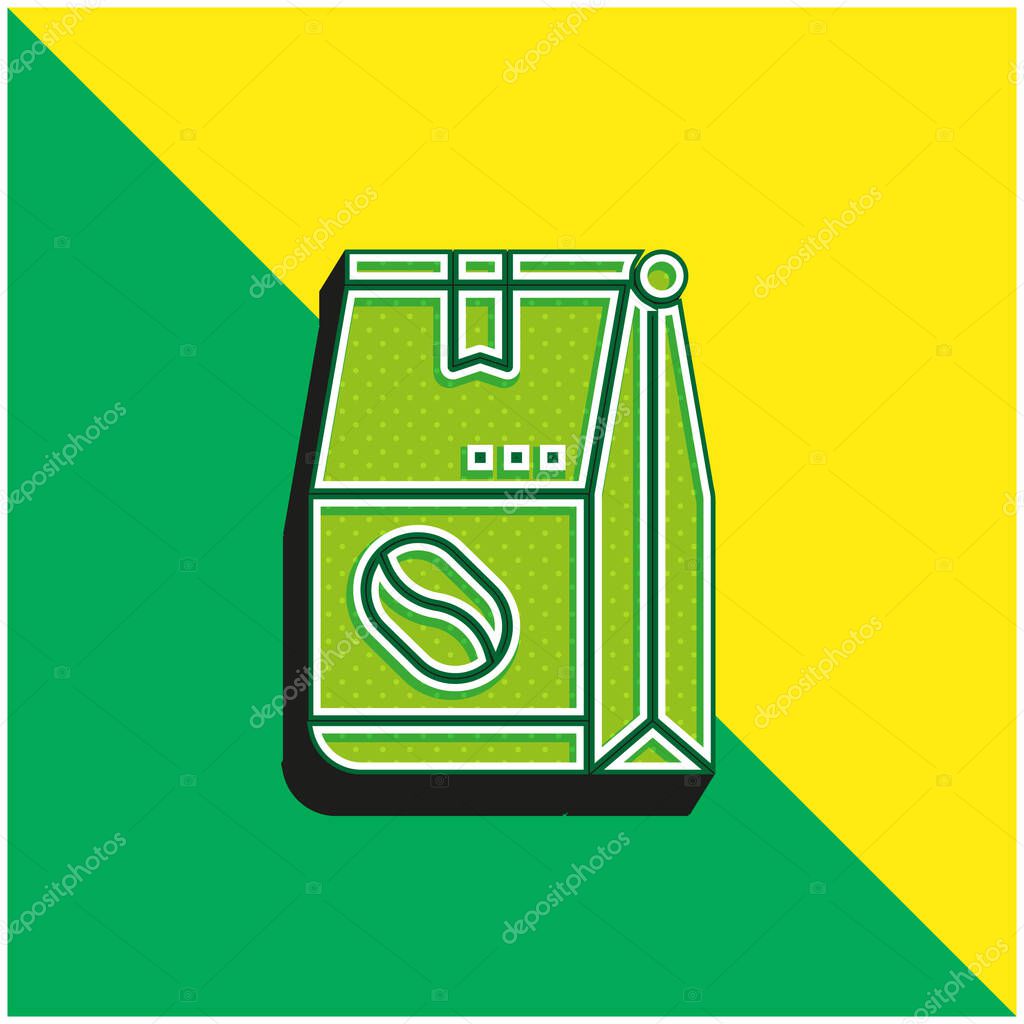 Bean Green and yellow modern 3d vector icon logo