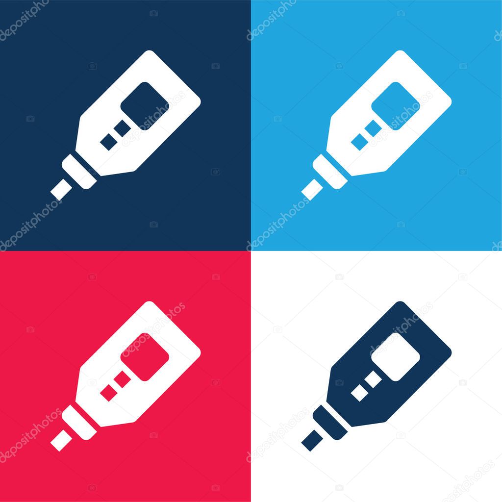 Blood blue and red four color minimal icon set