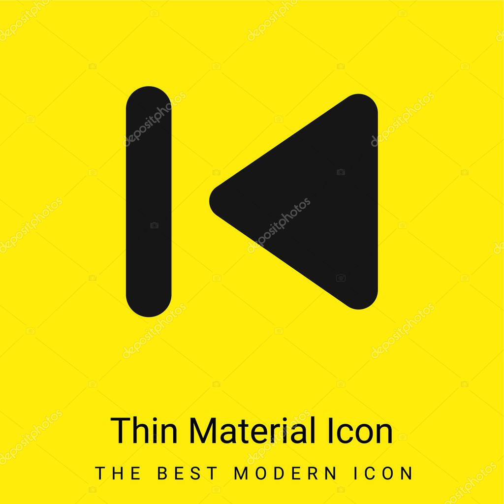 Backward Track minimal bright yellow material icon