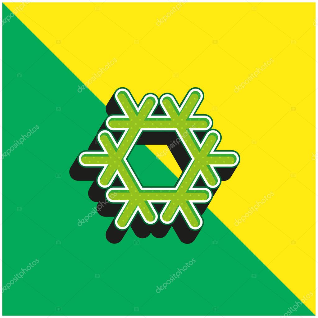 Air Conditioning Green and yellow modern 3d vector icon logo