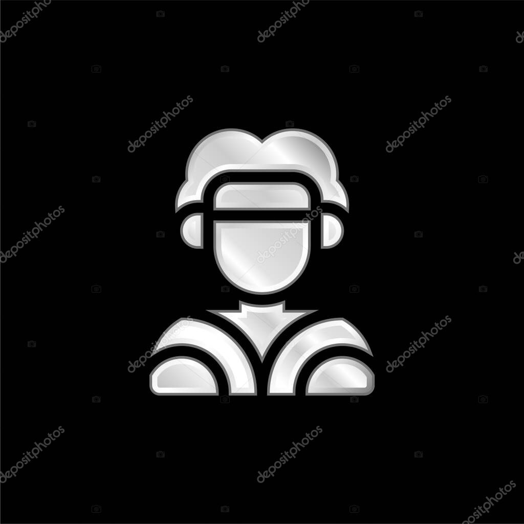 Aboriginal silver plated metallic icon