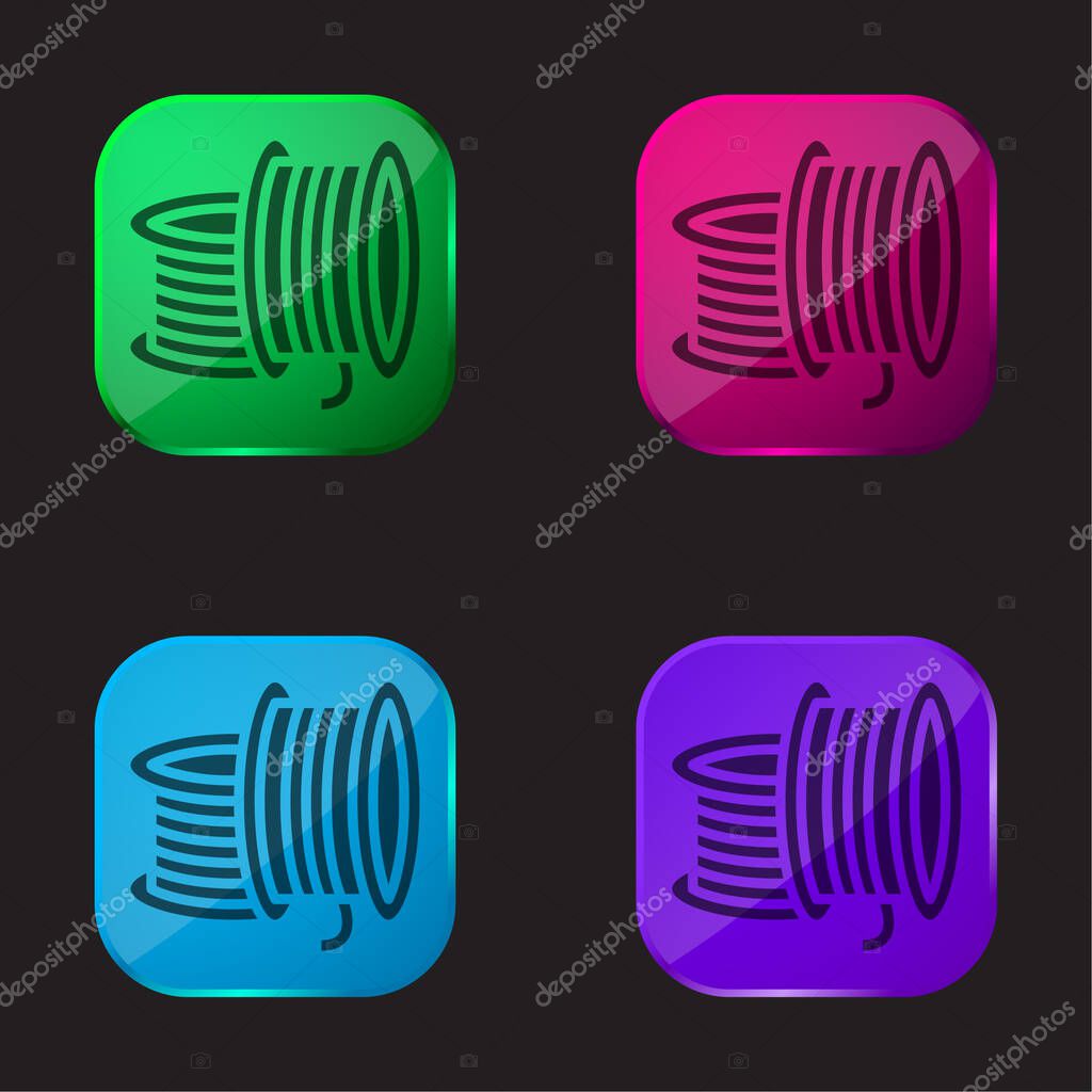 3d Printing Filament four color glass button icon