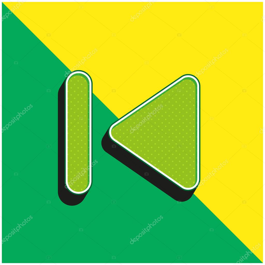 Backward Track Green and yellow modern 3d vector icon logo