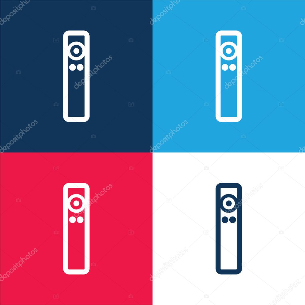 Apple Remote blue and red four color minimal icon set