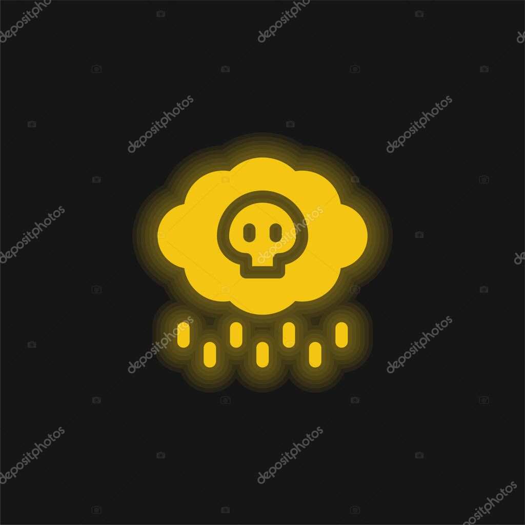 Acid Rain yellow glowing neon icon