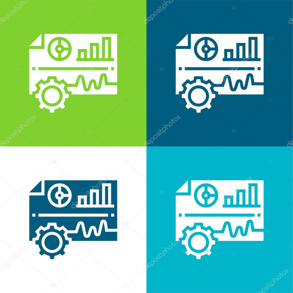 Analysis Flat four color minimal icon set