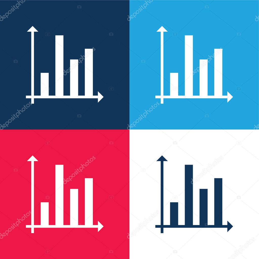 Analysis blue and red four color minimal icon set