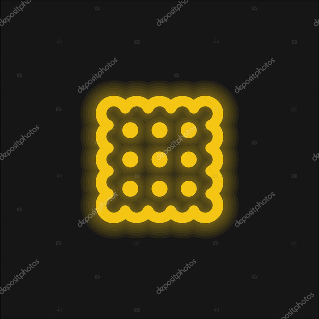 Biscuit yellow glowing neon icon