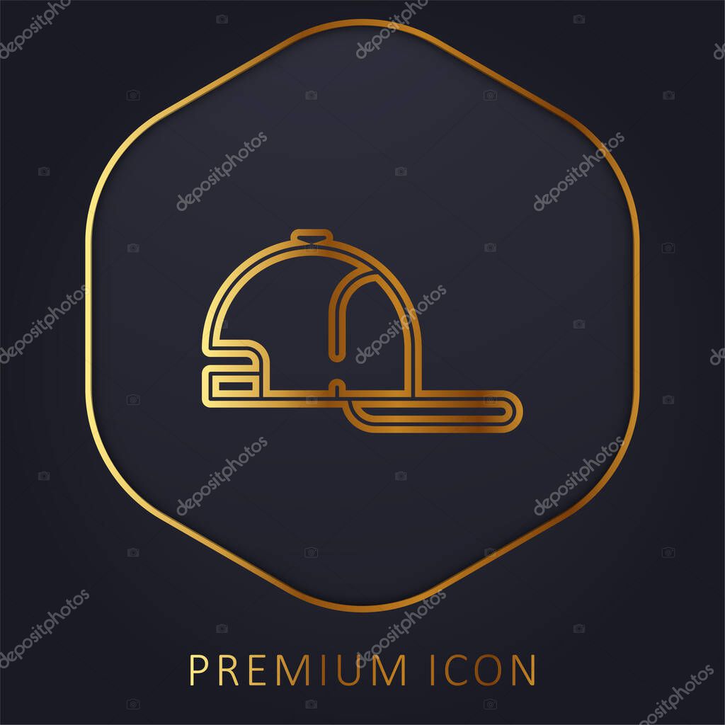Baseball Cap golden line premium logo or icon