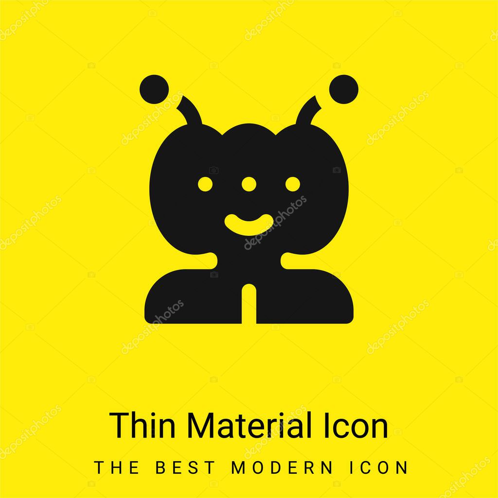 Alien minimal bright yellow material icon