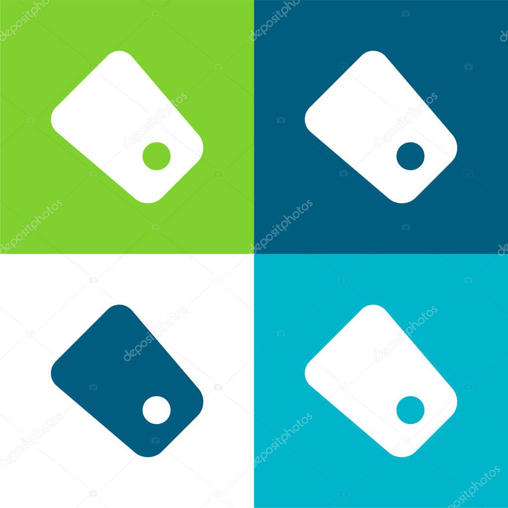 Black Tag Flat four color minimal icon set