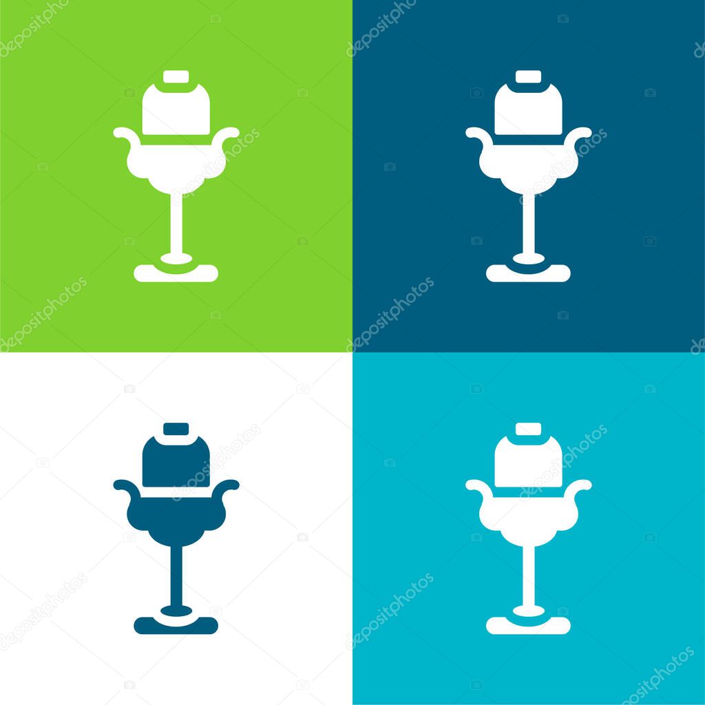 Beauty Salon Flat four color minimal icon set