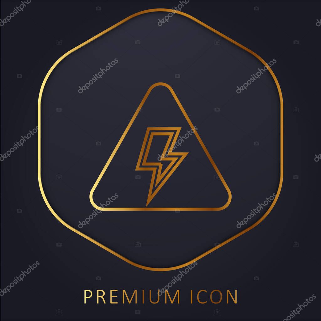 Bolt golden line premium logo or icon