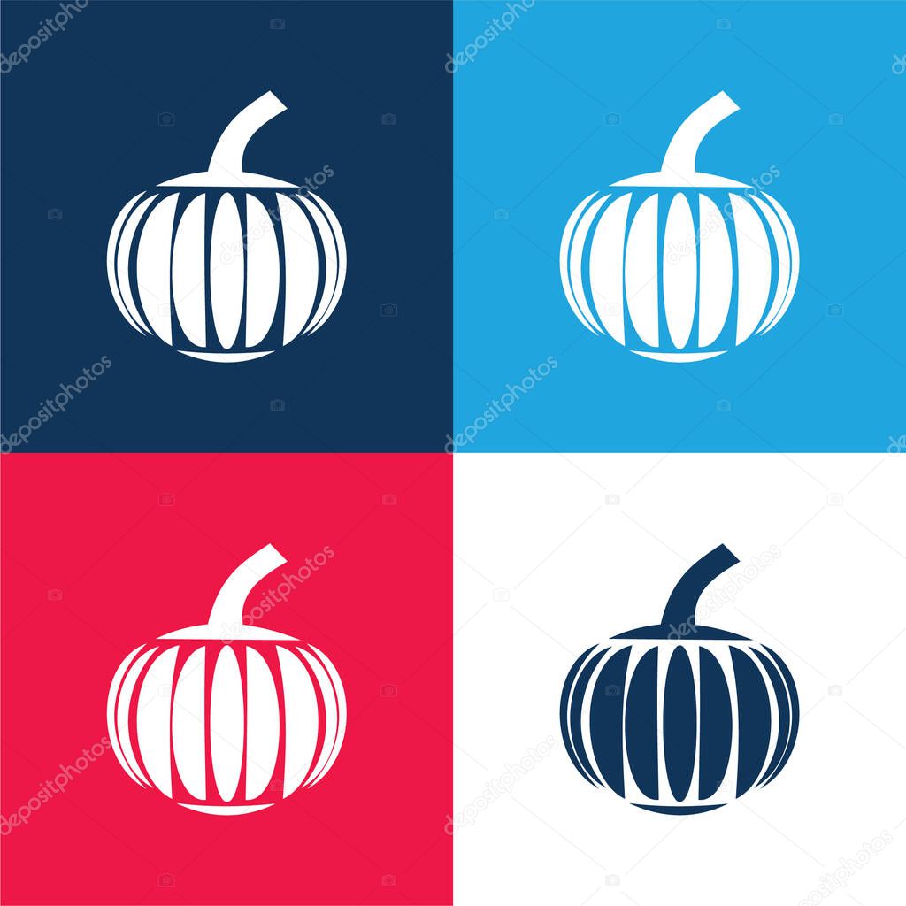 Big Pumpkin blue and red four color minimal icon set
