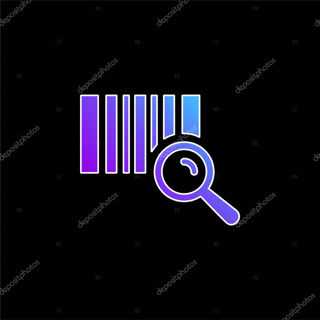 Barcode Identification blue gradient vector icon