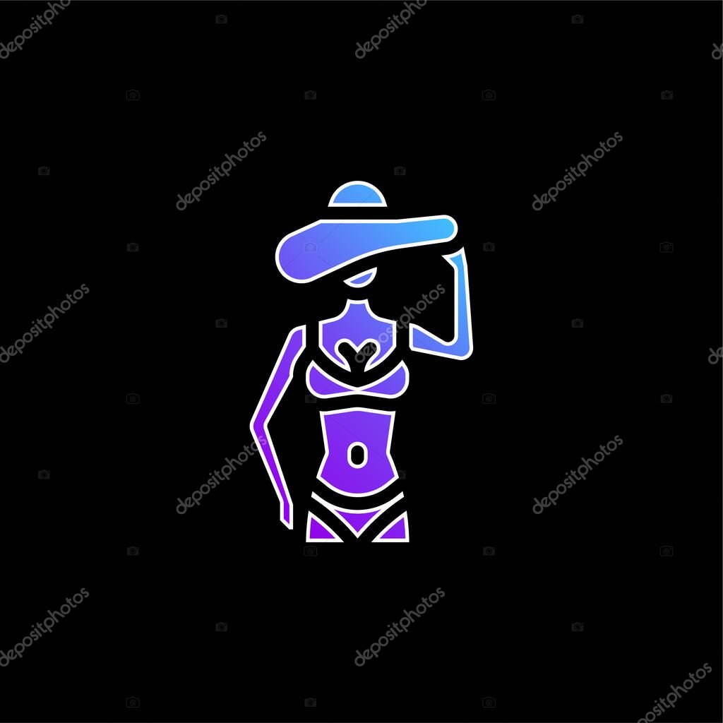 Bikini blue gradient vector icon