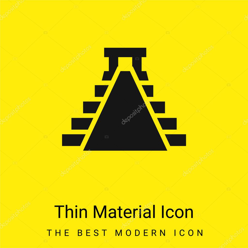 Ancient Mexico Pyramid Shape minimal bright yellow material icon