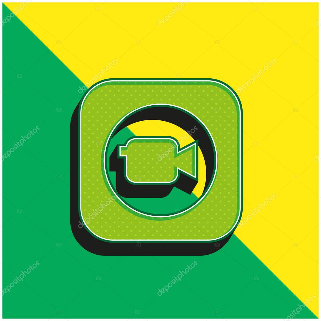 Apple Green and yellow modern 3d vector icon logo