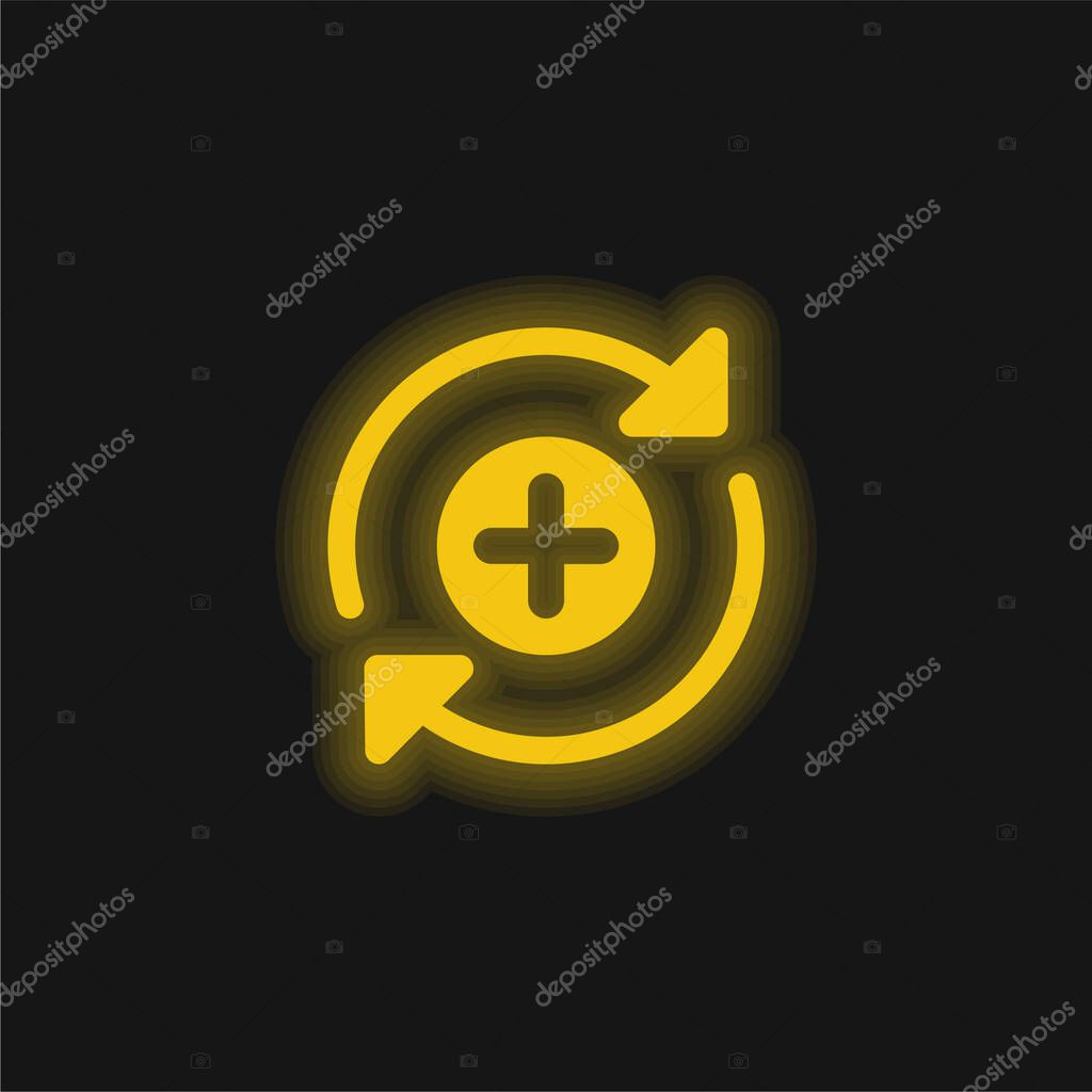 Add yellow glowing neon icon