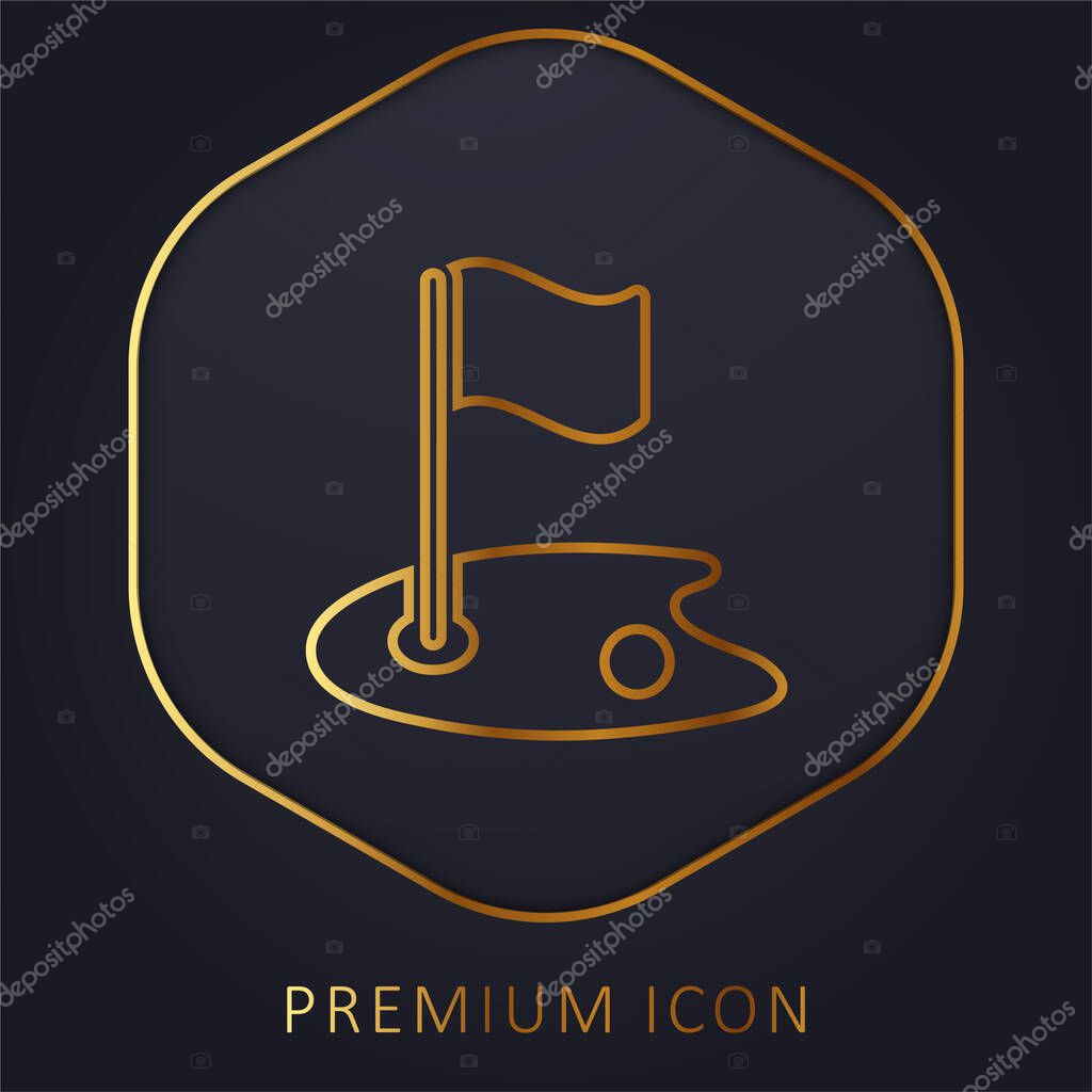 Birdie golden line premium logo or icon
