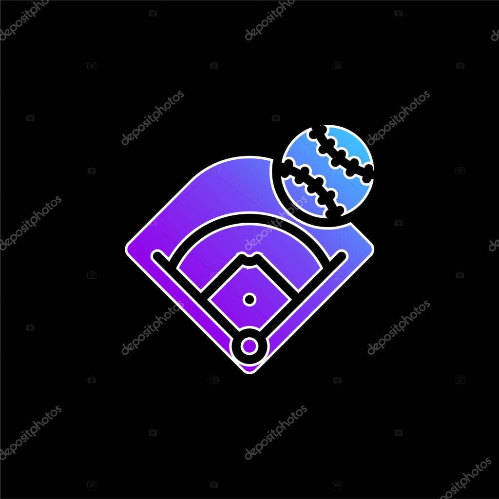 Baseball Field blue gradient vector icon