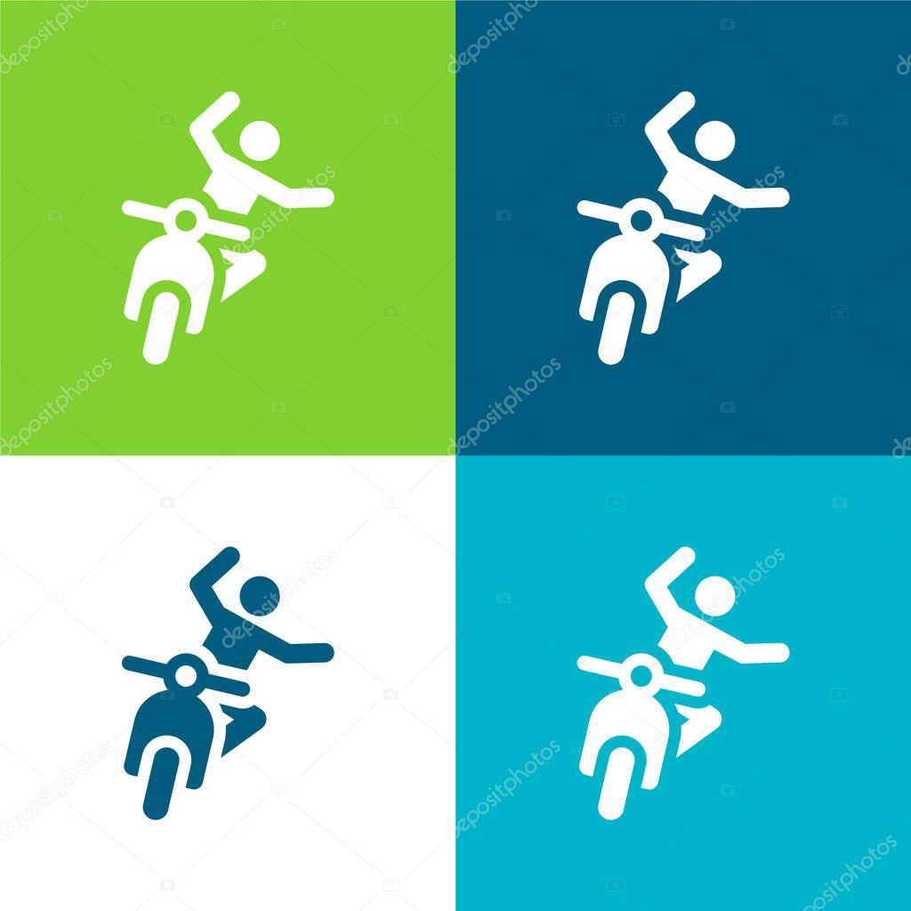 Accident Flat four color minimal icon set