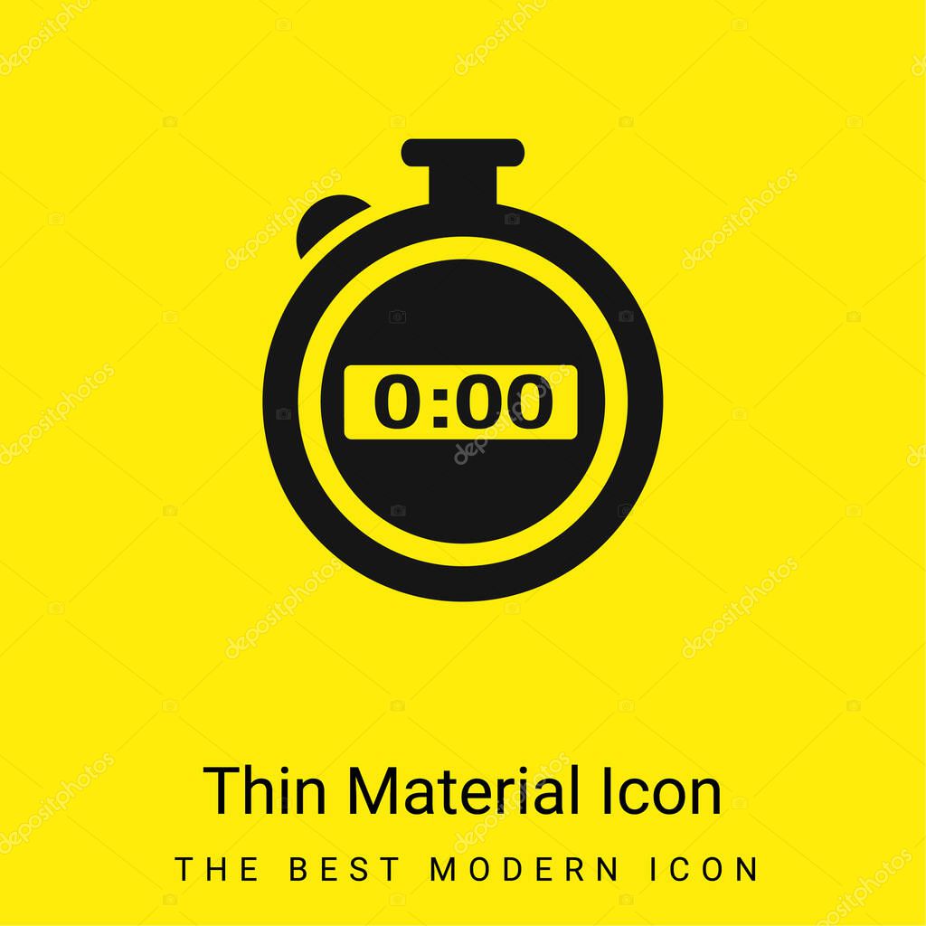 Black Stopwatch minimal bright yellow material icon