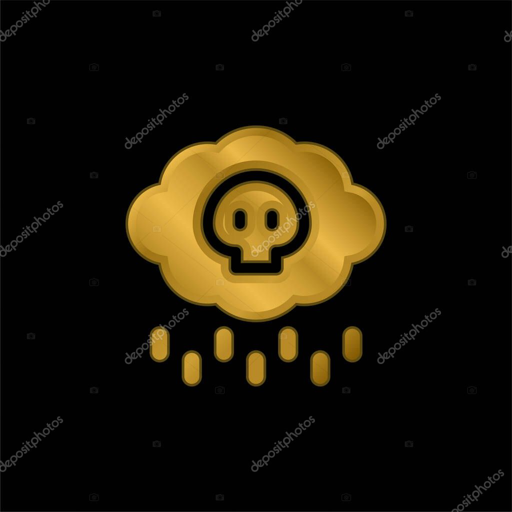 Acid Rain gold plated metalic icon or logo vector